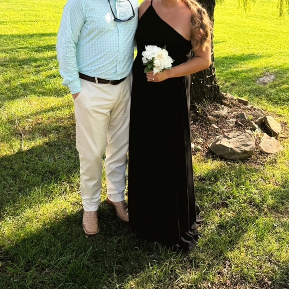 SHOW ME YOUR MUMU SHANNON ONE SHOULDER DRESS BLACK CHIFFON - Picture 4 of 6